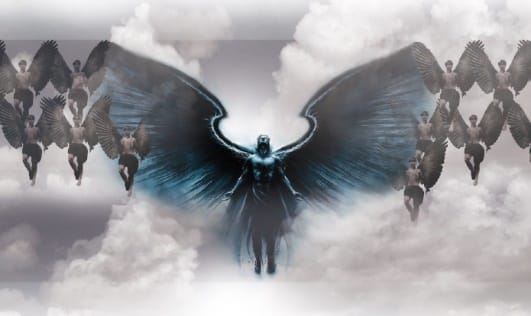 A group of men with wings Description automatically generated