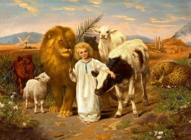 LION, LAMB, CHILD PLAYING