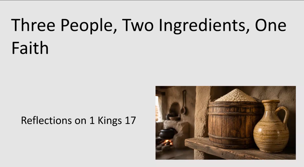 Three People, Two Ingredients, One Faith 